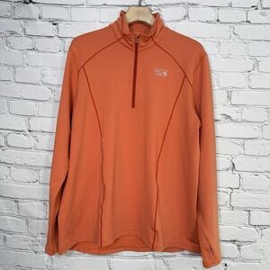 Mountain Hardwear Men's XL Beta Power 1/4 Zip Autumn Orange Pullover Semi Fitted